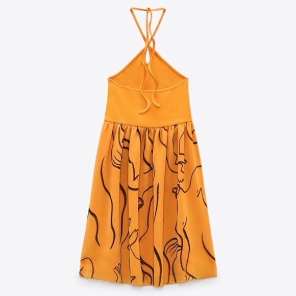 Zara x Dina Bukva Orange Halter Neck Dress‎ - Picture 4 of 11